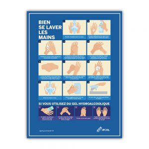 Affiche Bien se laver les mains APCHQ | Boutique Lettratrim