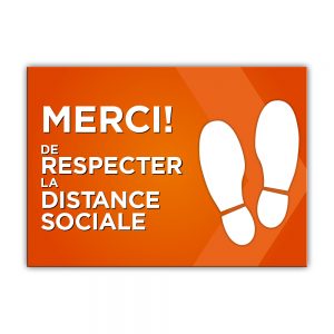 Merci Respecter Distance Collant plancher 14x10 - Orange | Boutique Lettra Trim