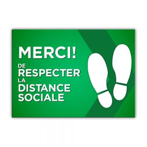 Merci Respecter Distance Collant plancher 14x10 - Vert | Boutique Lettra Trim