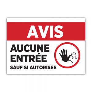 Affiche Avis Aucune Entree - 14x10 - Lot de 4 | Boutique Lettra Trim
