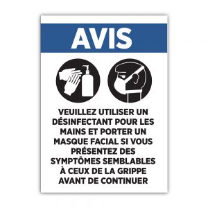 Affiche Avis Desinfectant et Maque - 14x10 | Boutique Lettra Trim