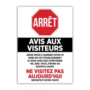 Affiche Avis aux Visiteurs | Boutique Lettra Trim
