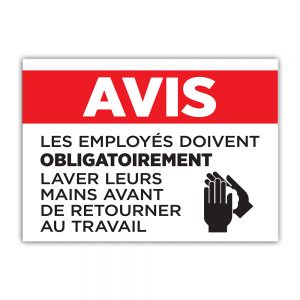 Affiche Avis laver mains obligatoire - 14x10 | Boutique Lettra trim