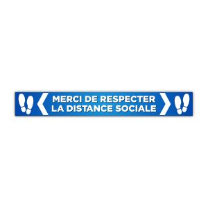 Merci Respecter Distance Collant plancher 26x3.5 - Bleu | Boutique Lettra Trim