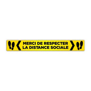 Merci Respecter Distance Collant plancher 26x3.5 - Jaune | Boutique Lettra Trim