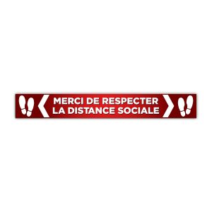 Merci Respecter Distance Collant plancher 26x3.5 - Rouge | Boutique Lettra Trim