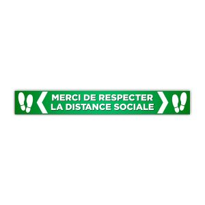 Merci Respecter Distance Collant plancher 26x3.5 - Vert | Boutique Lettra Trim